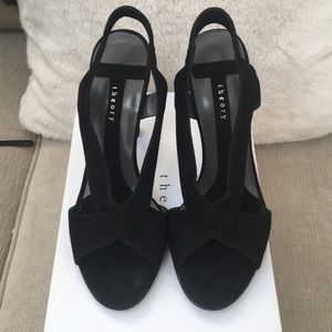 Theory Black Suede Sandal